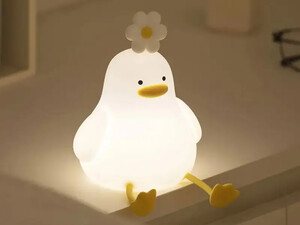 بهترین چراغ خواب اردک گل به سر فانتزی flower duck pat lamp induction night light playful silicone pat lamp bedroom