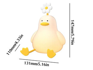 قیمت چراغ خواب اردک گل به سر فانتزی flower duck pat lamp induction night light playful silicone pat lamp bedroom