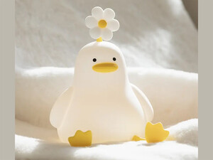 فروش چراغ خواب اردک گل به سر فانتزی flower duck pat lamp induction night light playful silicone pat lamp bedroom