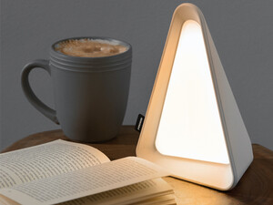 چراغ مطالعه رومیزی مثلثی شارژی Gravity Flip JP-fzd Sensor Lamp Reading Light USB Rechargeable Triangle Cordless