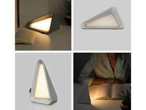 خرید چراغ مطالعه رومیزی مثلثی Gravity Flip Sensor Lamp Reading Light USB Rechargeable Triangle Cordless Desk Lamp