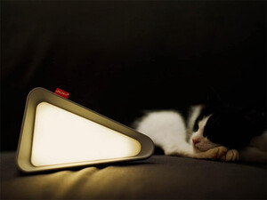 خرید چراغ مطالعه رومیزی مثلثی Gravity Flip Sensor Lamp Reading Light USB Rechargeable Triangle Cordless Desk Lamp