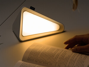 فروش چراغ مطالعه رومیزی مثلثی Gravity Flip Sensor Lamp Reading Light USB Rechargeable Triangle Cordless Desk Lamp