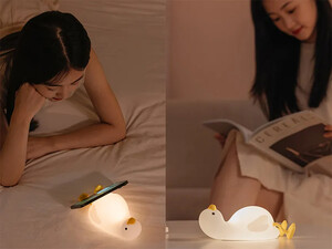 خرید چراغ خواب فانتری طرح  اردک Bxingsftys Silicone Night Duck-shaped Desk Lamp W01