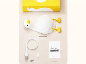 خرید چراغ خواب فانتری طرح  اردک Bxingsftys Silicone Night Duck-shaped Desk Lamp W01