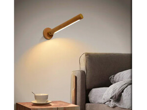 خرید چراغ دیواری ال ای دی چوبی قابل چرخش 360 درجه360 Degree Rotatable Wooden LED Wall Lamp