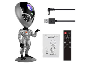 کیفیت پروژکتور نور شب مدل آدم فضایی با چرخش 180 درجه valktech Night Light Star Projector, Upgraded 180° Rotating ET aliensun Light Projector