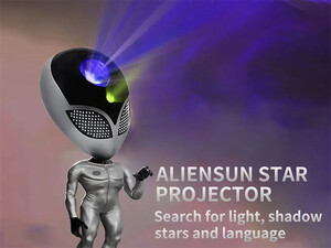 فروش پروژکتور نور شب مدل آدم فضایی با چرخش 180 درجه valktech Night Light Star Projector, Upgraded 180° Rotating ET aliensun Light Projector