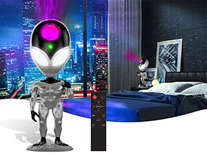 کیفیت پروژکتور نور شب مدل آدم فضایی با چرخش 180 درجه valktech Night Light Star Projector, Upgraded 180° Rotating ET aliensun Light Projector