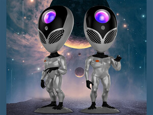 خرید پروژکتور نور شب مدل آدم فضایی با چرخش 180 درجه valktech Night Light Star Projector, Upgraded 180° Rotating ET aliensun Light Projector