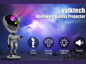 قیمت پروژکتور نور شب مدل آدم فضایی با چرخش 180 درجه valktech Night Light Star Projector, Upgraded 180° Rotating ET aliensun Light Projector