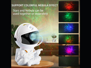 چراغ خواب رومیزی مرد فضانورد با نورهای سحابی Astronaut Star Projector, Kids Night Light, Nebula Projector Light