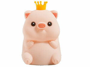 چراغ خواب شارژی فانتزی رومیزی cute crown pig pat light silicone lamp night