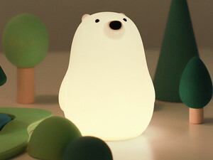 چراغ خواب رومیزی فانتزی قابل شارژ MUID white bear pat lamp silicone