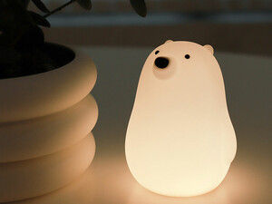 چراغ خواب رومیزی فانتزی قابل شارژ MUID white bear pat lamp silicone