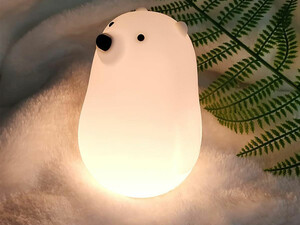 چراغ خواب رومیزی فانتزی قابل شارژ MUID white bear pat lamp silicone