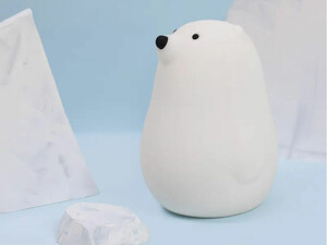 چراغ خواب رومیزی فانتزی قابل شارژ MUID white bear pat lamp silicone