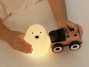 چراغ خواب رومیزی فانتزی قابل شارژ MUID white bear pat lamp silicone