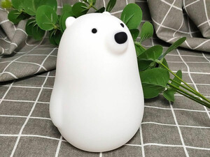 چراغ خواب رومیزی فانتزی قابل شارژ MUID white bear pat lamp silicone