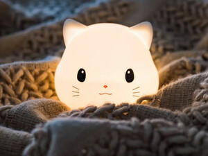 چراغ خواب فانتزی رومیزی قابل شارژ Silica gel night light cute cat