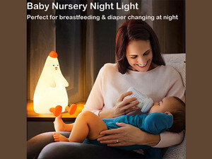 چراغ خواب رومیزی فانتزی شارژی کودکانه Cute chicken pat silicone color-changing night light USB rechargeable LED