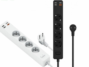 خرید چند راهی برق 4 سوکت و 3 یو اس بی و 1 تایپ سی ویوو WiWU U01 Power Strip Socket With 4 AC 3 USB 20W PD