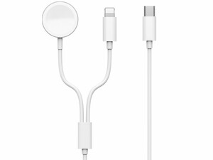 کابل شارژ دو سر تایپ سی به لایتنینگ 20 وات و شارژر بی سیم اپل واچ ویوو WiWU Wireless Charger Watch And Phone/Ipad M10