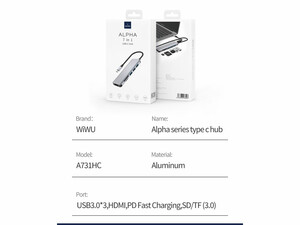 هاب تایپ سی 7 پورت مک بوک ویوو WiWU Type C Usb C Adapter 7 in 1 For Macbook Alpha 731 HC