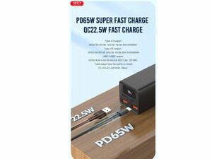 پاوربانک 65 وات 20000 ایکس او XO PB97 20000 mAh 65W Metal Fast Charging Powerbank