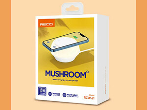 شارژر بی سیم و چراغ خواب رسی Recci RCW-21 Mushroom wireless charging and LED night light