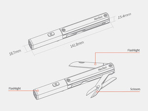 ابزار سه کاره( چراغ قوه- قیچی-چاقو) شیائومی Multitool Xiaomi Nextool N1 flashlight-scissors-knife