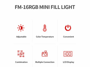 نور ثابت موبایل جی‌ماری Jmary FM-16 Mini RGB Fill Light