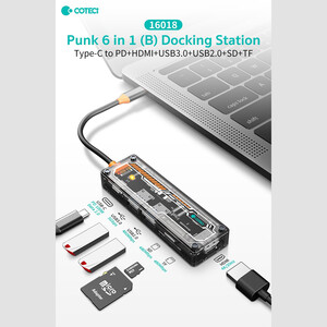 فروش هاب تایپ سی 6 پورت شفاف کوتسی