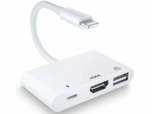 مبدل لایتنینگ به لایتنینگ، اچ دی ام آی و یو اس بی کوتتسی Coteetci Lightning To HDMI 3in1 OTG 33007