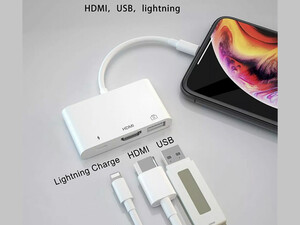 تبدیل لایتنینگ به HDMI کوتتسی Coteetci Lightning To HDMI 3in1 OTG 33007