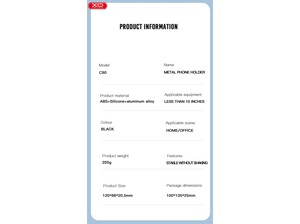 پایه نگهدارنده موبایل رومیزی ایکس‌او XO C90 Lifting and foldable metal desktop mobile phone holder