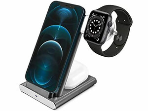 پایه شارژ اپل واچ، آیفون و ایرپاد کوتتسی Coteetci 3in1 Aluminium Wireless Charging Stand CS5700