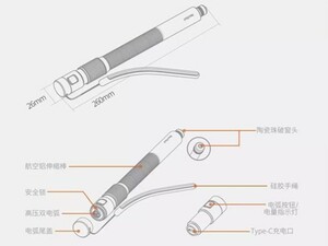 خرید چوب دستی دفاع شخصی جمع شونده شیائومی Xiaomi NexTool Lightning Safety Retractable Survival Stick