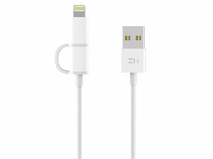 کابل شارژ و انتقال داده دو سر شیائومی Xiaomi ZMI 2 in 1 Cable 1m