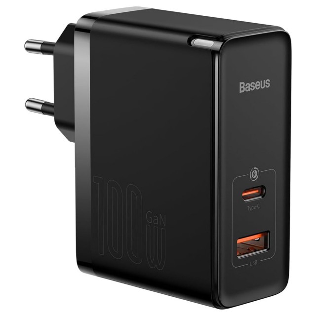 شارژر دیواری بیسوس GaN5 Pro Fast Charger CCGAN100E5 توان 100 وات با کابل