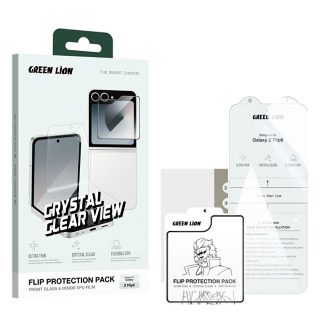 گلس شفاف گرین لاین Flip Protection Pack سامسونگ Z Flip 6