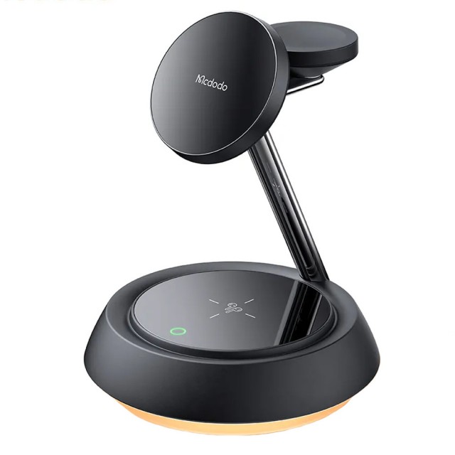 شارژر وایرلس 3 کاره مک دودو  Night Light Magnetic Wireless Charging Station CH-495 توان 22.5 وات