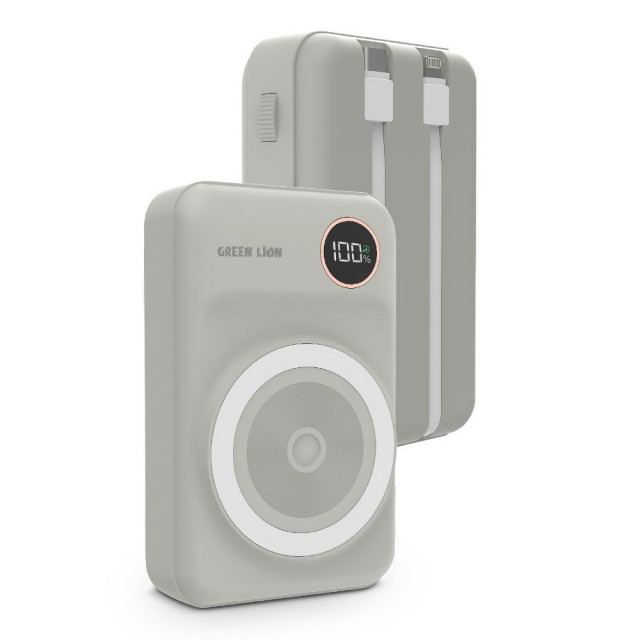 پاوربانک مگ سیف گرین لاین مدل Integrated ظرفیت 20000 میلی آمپر ساعت توان 20 وات