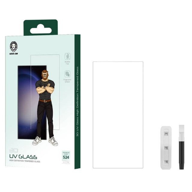 گلس شفاف گرین لاین 3D UV Glass سامسونگ S24 Ultra