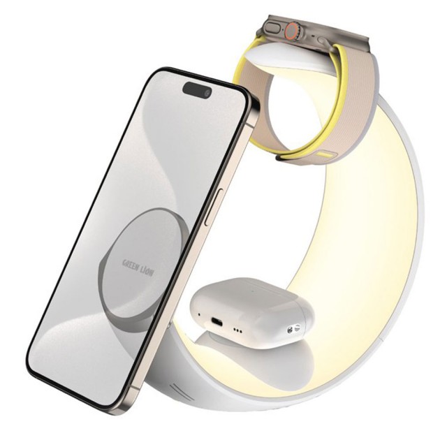 شارژر وایرلس 4 کاره گرین لاین Moon Charge توان 15 وات