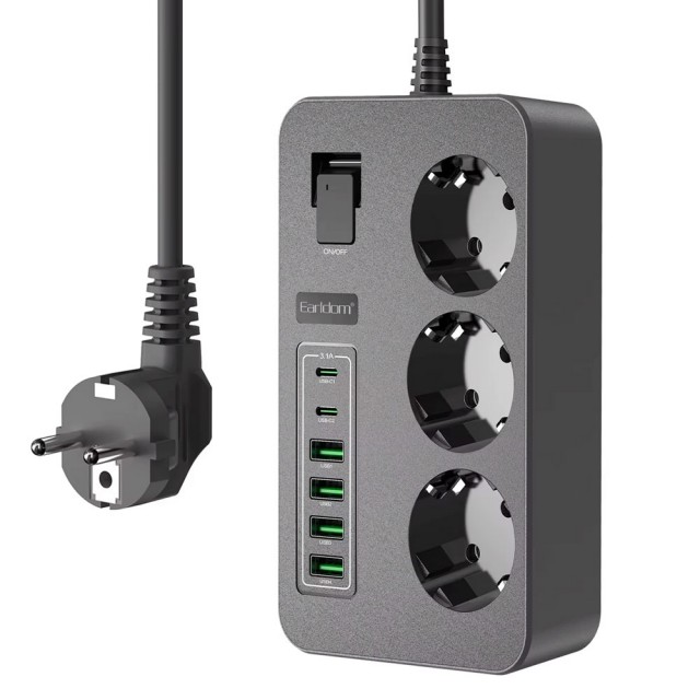 چندراهی و محافظ برق و شارژر ارلدام مدل ES-SC14 توان 3000 وات