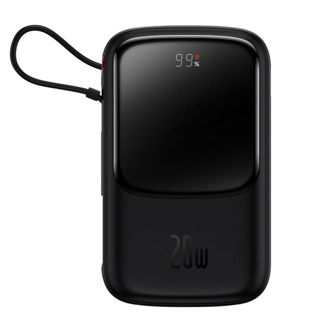 پاوربانک بیسوس مدل Qpow Pro با کابل لایتنینگ ظرفیت 10000 میلی آمپر توان 20 وات