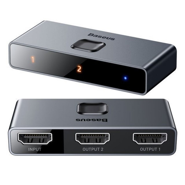 سوییچ دو پورت HDMI بیسوس مدل Matrix HDMI Switcher CAHUB-BC0G