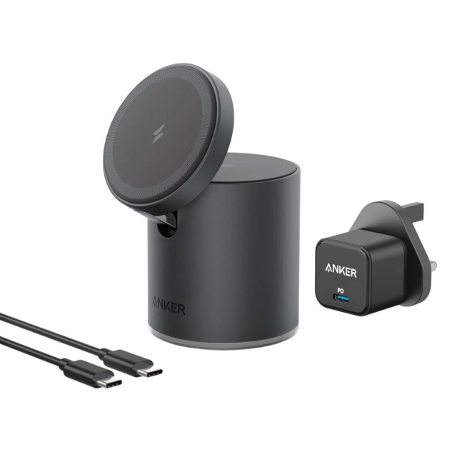 شارژر وایرلس 2 کاره انکر 623 مدل B2568 بهمراه شارژر 20 وات و کابل تایپ سی