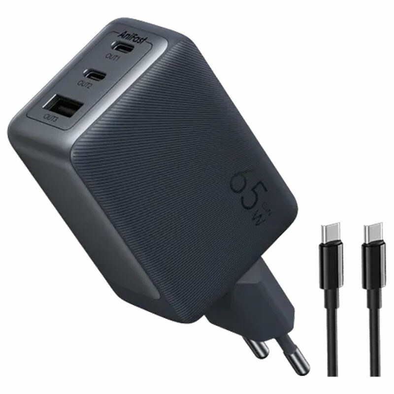 شارژر دیواری اورایمو HyperGan 65 OCW-7652E+116CC توان 65 وات با کابل